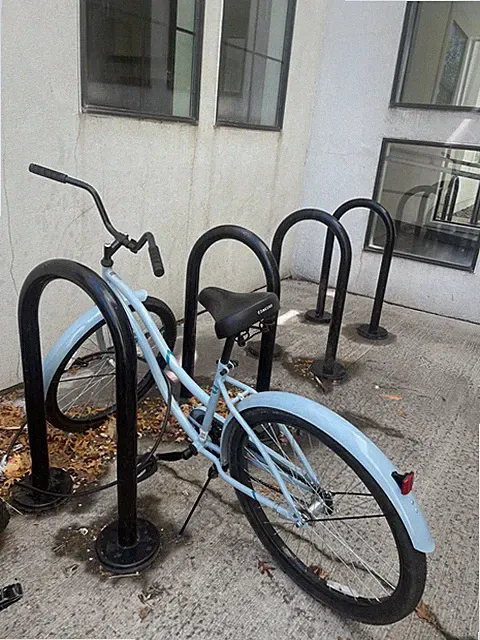 Light blue cruiser bike