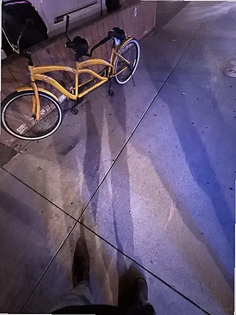 Yellow Cruiser Bicycle with Red Front Rim